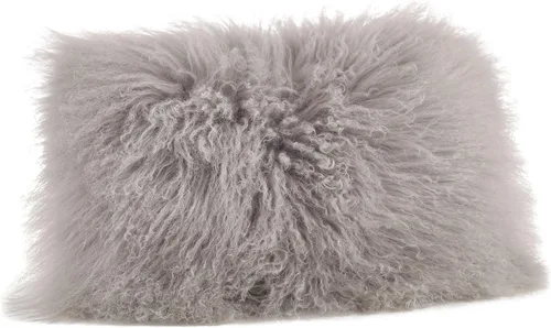 Miniatura 42 de Saro Lifestyle Almohada de piel de cordero mongol rellena de poliéster Gris