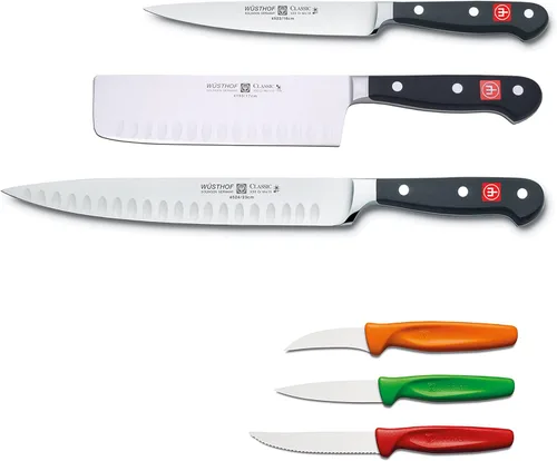 Miniatura 5 de WÜSTHOF Cuchillo Nakiri clásico de borde hueco de 7