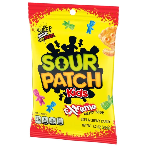 Miniatura 13 de SOUR PATCH KIDS Extreme Sour Soft & Chewy Gummy Candy, caramelos a granel, bolsas de 12 - 7.2 onzas