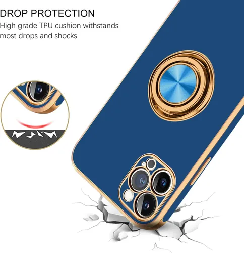 Miniatura 4 de BENTOBEN Funda para iPhone 13 Pro con Soporte de Anillo de 360 Grados con Función de Atril Soporte Magnético para Montaje en Coche, Funda Protectora