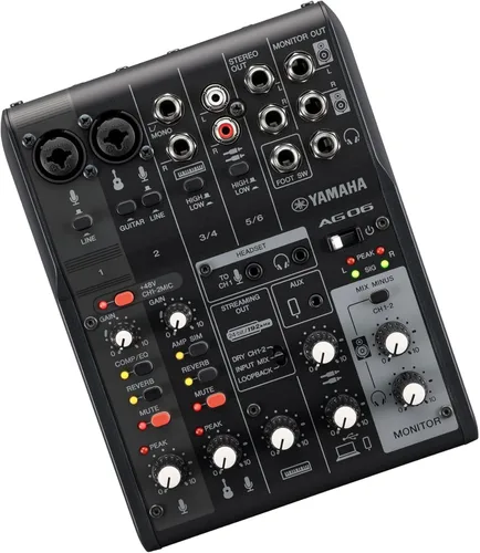 Miniatura 3 de Mezclador/Interfaz USB Yamaha AG06MK2 Negro de 6 canales de transmisión en vivo de audio loopback con paquete de software Steinberg