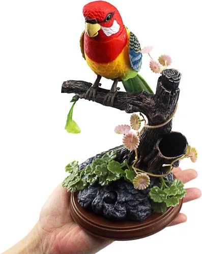Miniatura 5 de Tipmant Loros parlantes, pájaros, juguetes electrónicos de animales domésticos, oficina, hogar, decoración de habitación, función de reproducción