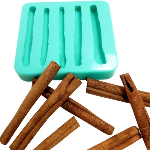 Molde de silicona de canela 5 cavidades - Molde para hacer velas - Molde de resina - Molde de jabón Molde flexible de canela realista MS2006 (seguro