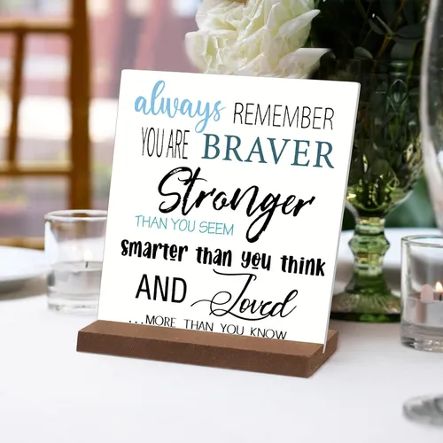 Miniatura 6 de 4 Piezas Regalos Inspiradores Decoración Escritorio Oficina Citas Motivacionales Positivas Regalos Reconocimiento Empleados Letrero Placa Madera