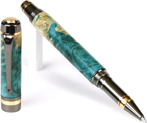 Miniatura 12 de Elite – Bolígrafo de punta rodante, color amarillo de metal de pistola caja Elder Yellow Box Elder