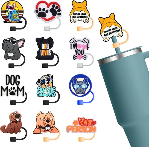 Miniatura 36 de 8 fundas reutilizables de silicona para popotes Stanley Cup de 30 y 40 onzas, accesorios de tapa de popote de 0.394 in y 0.4 pulgadas 36 Lindo