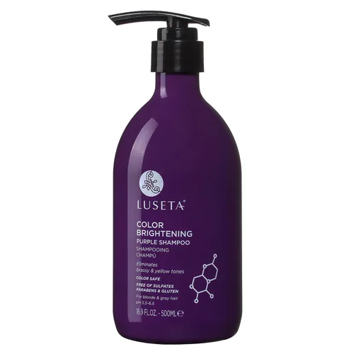 Miniatura 2 de Luseta - Champú morado iluminador de color para cabello rubio y gris, infundido con aceite de coco nucifera para ayudar a nutrir, hidratar
