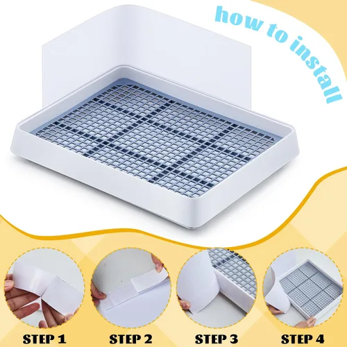 Miniatura 5 de Uiifan Caja de arena grande para conejillos de indias, bandeja de arena de conejillos de indias, 15 x 12.1 x 2.55 pulgadas, bandeja rectangular