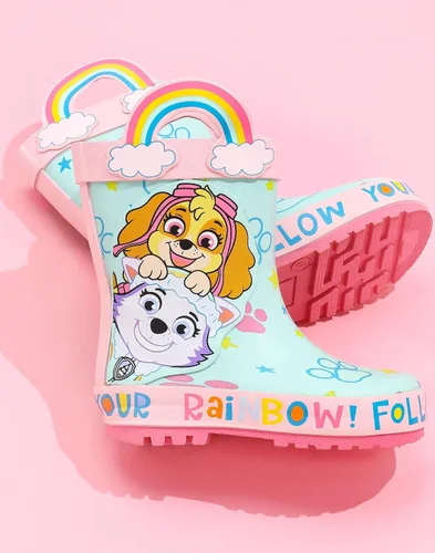 Miniatura 2 de Paw Patrol Wellies - Botas para niñas y niños pequeños Everest Skye Rescue Pupps Follow Your Rainbow Wellington Zapatos para caminar resistentes