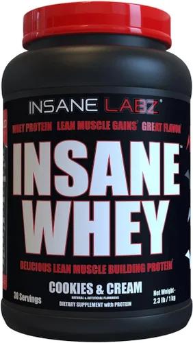 Miniatura 8 de Insane Labz Insane Whey, 100% Proteína de Suero para Construcción Muscular, Perfil de BCAA Amino, Ganador de Masa, Reemplazo de Comida