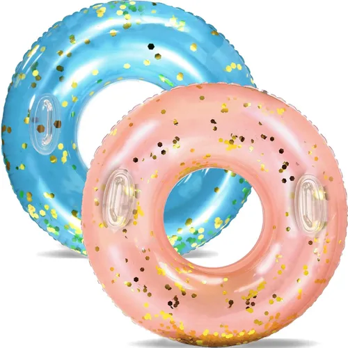 Miniatura 11 de Anillo de natación grande con asas para adultos, anillos clásicos de piscina de 47 pulgadas, tubos interiores de piscina, flotadores inflables