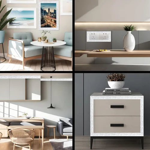 Miniatura 6 de Renueva la decoración del hogar con moldura de pared autoadhesiva y flexible de 16.4 pies x 0.8 pulgadas - Tiras de borde pelar y pegar con relieve