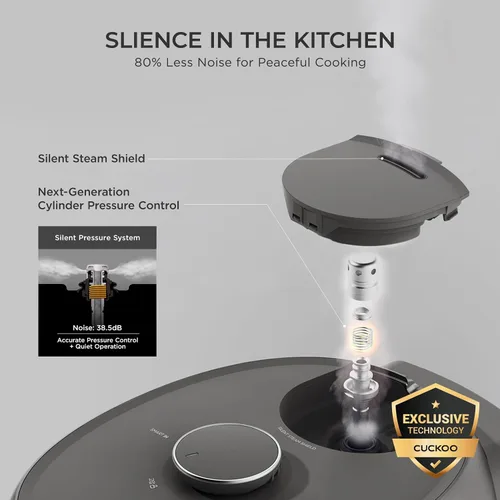 Miniatura 7 de CUCKOO Olla arrocera de doble presión de 6 tazas sin cocer / 12 tazas cocidas con tecnología de calentamiento por inducción, sistema de presión