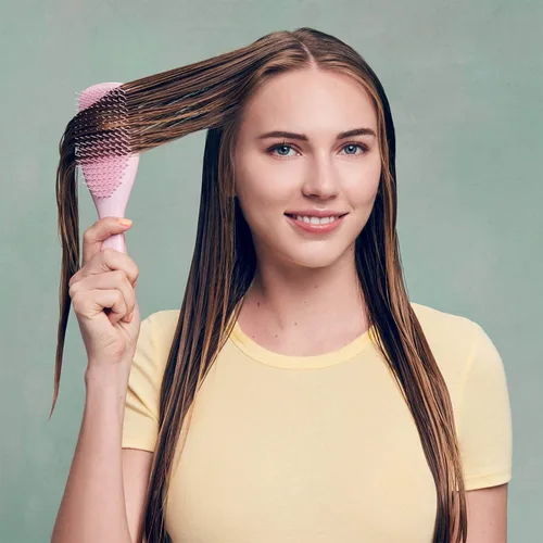 Miniatura 5 de Tangle Teezer Paquete de cepillo desenredante y masajeador de cuero cabelludo, para exfoliar y desenredar todo tipo de cabello, rosa milenario