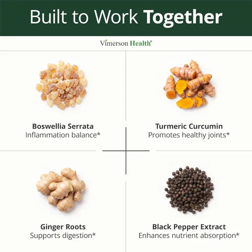 Miniatura 4 de Boswellia Serrata Suplemento de curcumina de cúrcuma: tumérico orgánico, extracto de boswellia, jengibre y bioperina para una máxima absorción