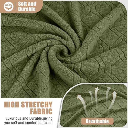 Miniatura 3 de VANSOFY Funda de sofá reclinable con consola central, funda elástica para sofá reclinable de 2 asientos, funda de sofá reclinable de jacquard