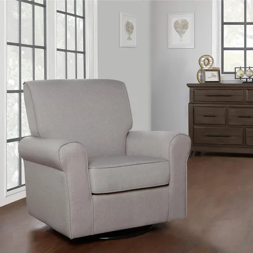 Miniatura 2 de Evolur London - Asiento giratorio tapizado de felpa, diseño ergonómico para guardería en fósil, montaje sin herramientas, fácil de limpiar