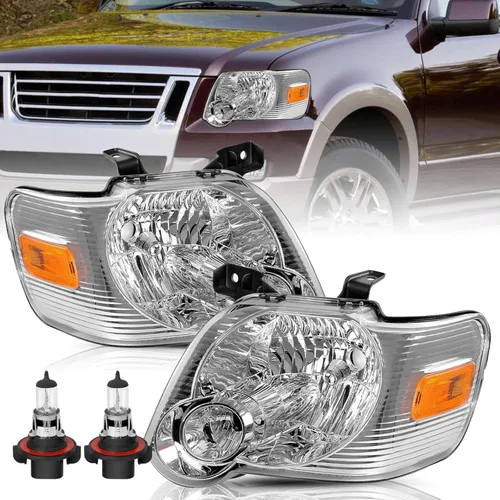 Miniatura 11 de TUSDAR - Conjunto de faros delanteros con bombillas compatible con Ford Explorer 2006-2010 del lado del conductor y del pasajero