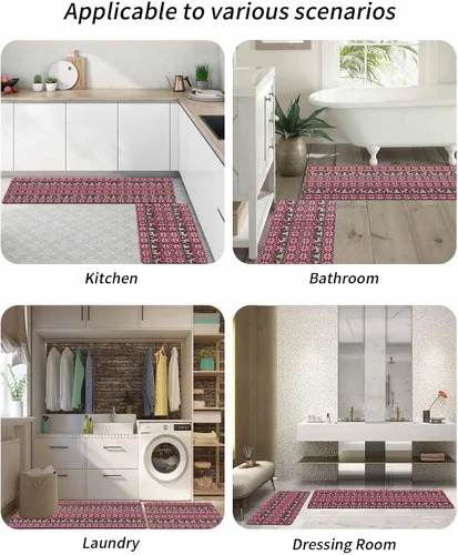Miniatura 6 de Tapete de baño rojo de Navidad para bañera, antideslizante, de secado rápido y absorbente, tierra de diatomeas, fregadero de ducha, lavable, tapete