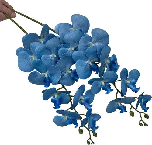 Miniatura 4 de FagusHome Phalaenopsis - Flores artificiales de 9 cabezas, 4 piezas de orquídeas artificiales de 42 pulgadas, plantas de tallo para decoración