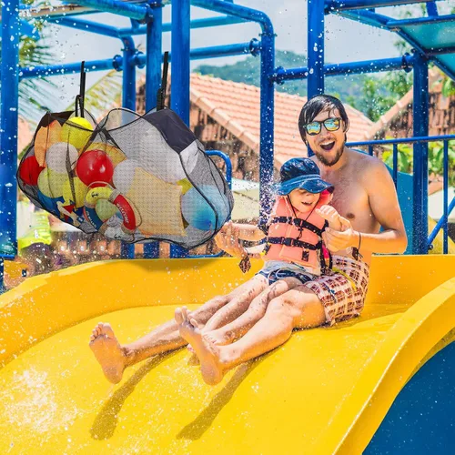 Miniatura 6 de Shappy Bolsa de almacenamiento para flotador de piscina, grande, ajustable, para colgar en la piscina, accesorios de playa, organizador de malla