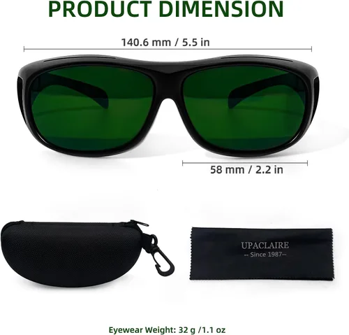 Miniatura 2 de Gafas de soldadura, lente de soldadura de seguridad envolvente, gafas de soldadura, arañazos, antideslizantes, protección UV No. 5 Verde oscuro