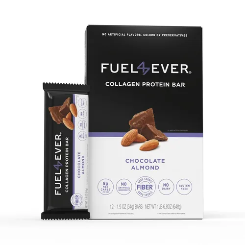 Fuel 4 Ever Barras de proteína de colágeno, 0.45 onzas de proteína, sin gluten, sin lácteos, sin stevia ni ingredientes artificiales añadidos,