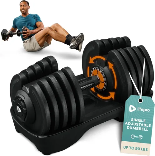 Miniatura 12 de Lifepro Adjustable Dumbbells Set – Quick Adjustment, Anti Slip Handle – Space Saving & Strength Training Weights for Home Gym Exercise & Fitness Par