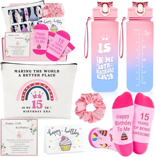 Miniatura 12 de Awfrky - Set de regalo en caja de botella de agua fabulosa de 25oz de color rosa, regalos de cumpleaños para mujeres - Divertidas ideas de regalo