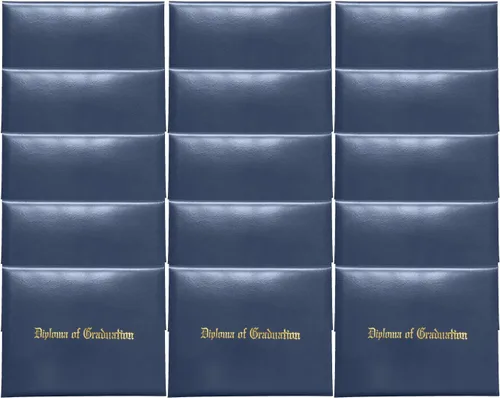 Miniatura 33 de Gradplaza Cubierta de diploma para certificado de 8.5 x 11 pulgadas impreso "Diploma de graduación" negro soporte para diploma liso para escuela