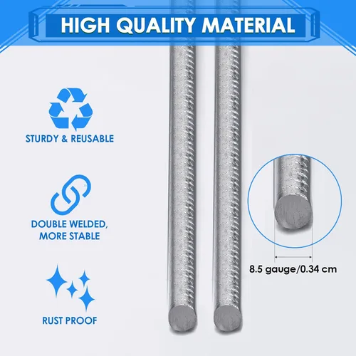 Miniatura 3 de Therwen 100 estacas de metal de 20 x 10 pulgadas con marco de metal resistente para césped galvanizado para tablero de publicidad corrugado de 0.157