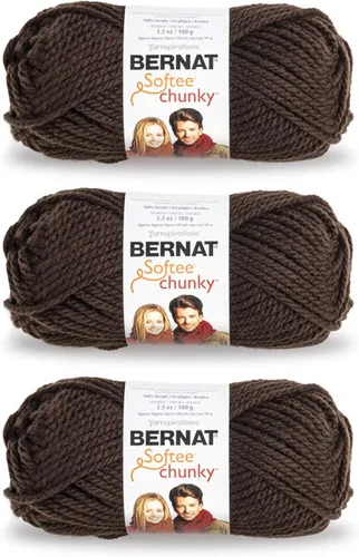 Miniatura 38 de Ovillo sólido Bernat Softee Chunky, Acrílico, Rojo Berry, Paquete de 1