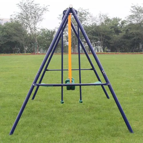Miniatura 3 de Juego de columpios para patio trasero al aire libre resistente con marco en A para niños pequeños