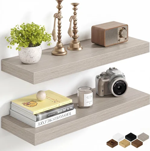 Miniatura 10 de Fun Memories Estantes flotantes de 16 pulgadas para pared, estantes de 8 pulgadas de profundidad para baño, dormitorio, cocina, montaje en pared