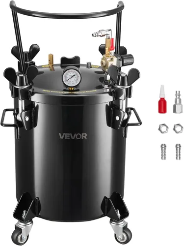VEVOR Tanque de pintura a presión, 5.3 galones/20 L, olla de presión de acero resistente para herramientas de aire, ollas de presión de pintura en