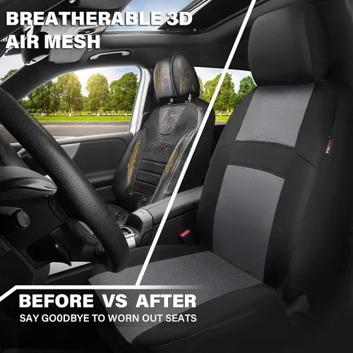 Miniatura 6 de CAR PASS Fundas de Asiento de Automóvil de Malla de Aire Solo para Asientos Delanteros, Fundas de Asiento Universales para Automóvil que se Ajustan