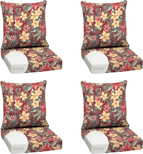 Miniatura 134 de Arden Outdoor Deep Seat Cushion Set, 24 x 24 pulgadas, Cojín para patio resistente al clima, a la lluvia y a la decoloración para silla, sofá y sofá
