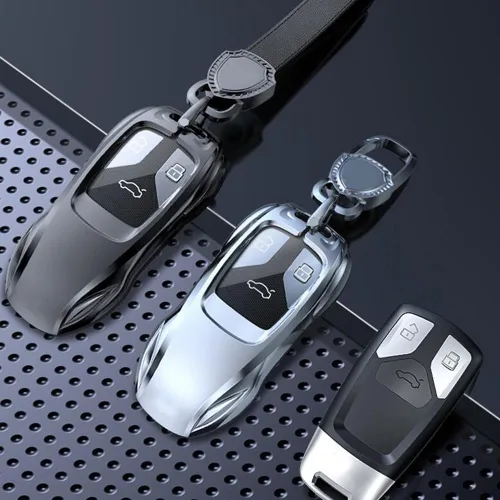 Miniatura 4 de Funda de metal de aleación de zinc para llavero compatible con Audi A6 A7 A8 Q8 SQ8 E-Tron S6 S7 RS6 Q7 Smart Key Fob Cover Cover Shell Shell