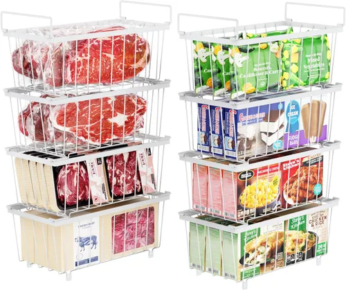 Miniatura 13 de iSPECLE - Contenedores organizadores para congelador horizontal - Paquete de 3 contenedores pequeños apilables para congelador profundo
