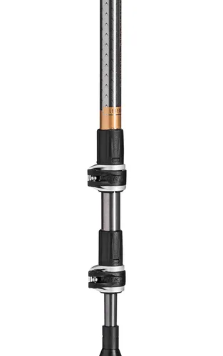 Miniatura 6 de LEKI Wanderfreund Makalu - Bastón de senderismo ajustable de aluminio (individual) para senderismo y senderismo, color negro, antracita y cobre