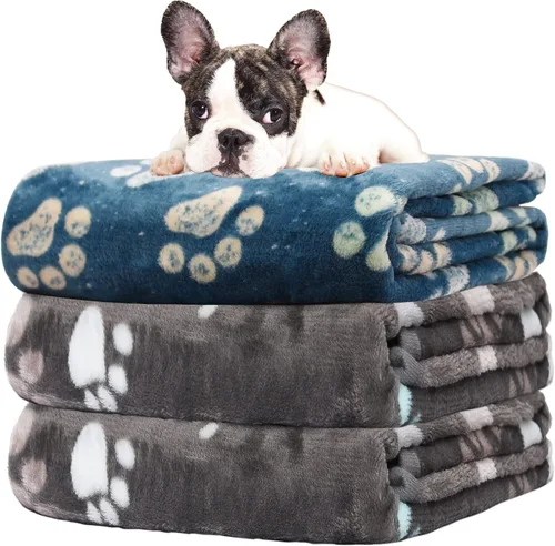 Miniatura 34 de Rezutan 1 paquete de 3 mantas para perros grandes, 41x31 pulgadas para mantas suaves y mullidas para mascotas y gatos de tamaño mediano, reversibles