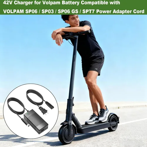 Miniatura 3 de Cargador de 42V 2A para Volpam 36V Batería Compatible con VOLPAM SP06 / SP03 / SP06 GS / SPT7 Cable adaptador de corriente