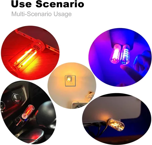 Miniatura 4 de Luz nocturna USB retro con control táctil, luces de ajuste táctil, luz nocturna USB automática enchufable, mini bombilla LED para automóvil, 905