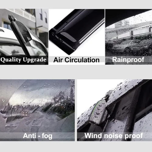 Miniatura 2 de Deflector de ventilación de viento para ventana lateral para Honda CR-V 1997-2001, 4 piezas de cinta de canal exterior para protección de lluvia