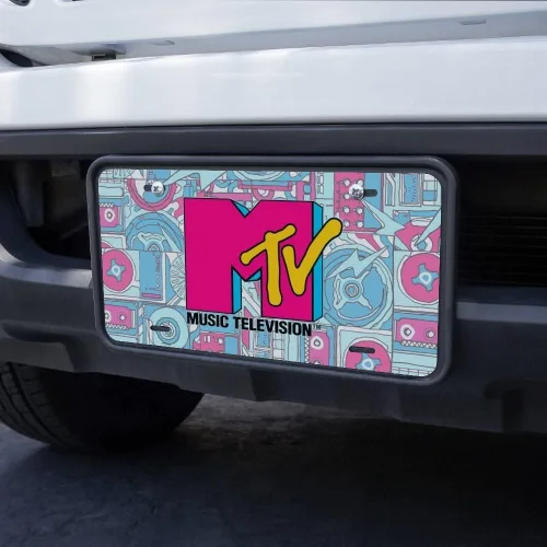 Miniatura 3 de MTV Techno - Placa de matrícula de metal con logotipo de neón