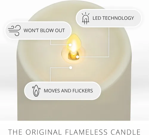 Miniatura 4 de Luminara Vela de pilar de llama móvil artificial realista para exteriores, llama móvil, luces LED que funcionan con pilas para Navidad exterior