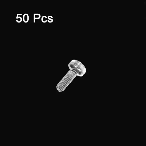 Miniatura 3 de uxcell M2x6mm plástico Phillips pernos 50pcs PC Pan cabeza máquina tornillos transparentes