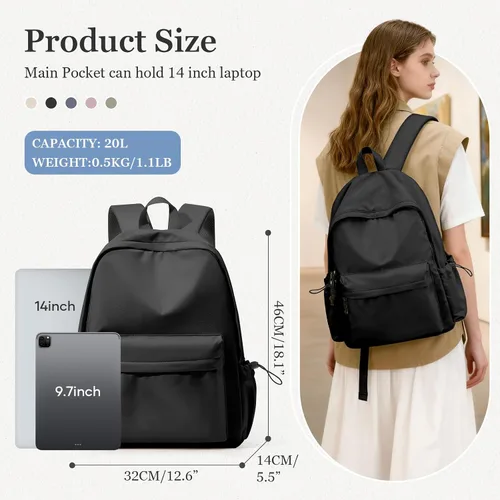 Miniatura 2 de Mochila de escuela secundaria para adolescentes, linda mochila universitaria para mujeres, bolsa de escuela secundaria, mochila de viaje casual