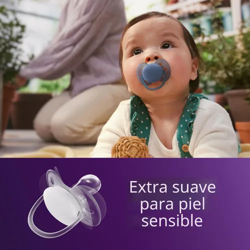 Miniatura 2 de Philips Avent Chupetes ultrasuaves – Diseño ortodóntico, para bebés de 6 a 18 meses, escudo flexible, pezón simétrico de silicona, sin BPA, 2 2-Azul