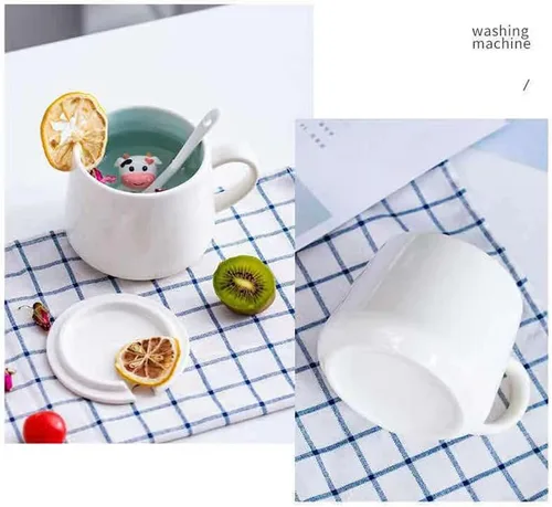 Miniatura 3 de Taza de café sorpresa 3D con diseño de animales en el interior, de 12 onzas con vaca bebé, bonita taza de cerámica hecha a mano de dibujos animados